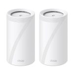 Sistema de malla TP-Link Deco BE85, paquete de 2, Wi-Fi 7 tribanda (2.4 GHz, 5 GHz, 6 GHz), modelo Deco BE85(2-pack), en color blanco para uso interno