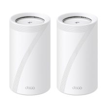 Sistema de malla TP-Link Deco BE85, paquete de 2, Wi-Fi 7 tribanda (2.4 GHz, 5 GHz, 6 GHz), modelo Deco BE85(2-pack), en color blanco para uso interno