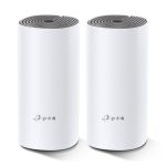 Sistema de red de malla TP-Link Deco E4, incluye dos unidades, compatible con Wi-Fi 5 (802.11ac), doble banda (2,4 GHz / 5 GHz), colores blanco y gris, SKU Deco E4(2-pack)