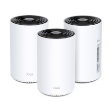 Sistema de malla TP-Link Deco PX50 (3-pack) con Wi-Fi 6, doble banda 2,4 GHz / 5 GHz, en color blanco. SKU: Deco PX50(3-pack)