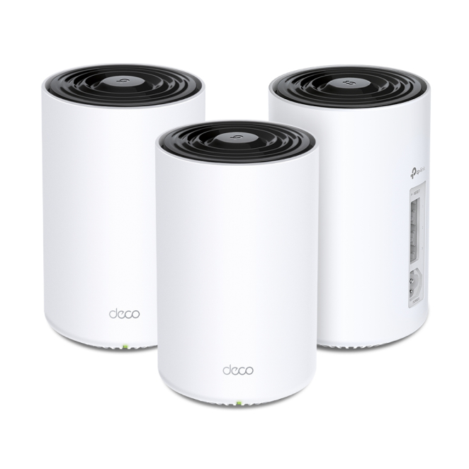 TP-Link Deco PX50 Pack de 3 Con Wi-Fi 6 y Doble Banda Sistema de malla TP-Link Deco PX50 (3-pack) con Wi-Fi 6, doble banda 2,4 GHz / 5 GHz, en color blanco. SKU: Deco PX50(3-pack)