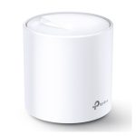 Vista frontal del TP-Link Deco X60, un dispositivo de red inalámbrica Wi-Fi 6 de doble banda (2,4 GHz / 5 GHz) en color blanco, SKU Deco X60(1-pack)