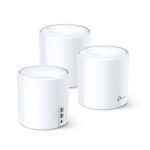 Imagen del TP-Link Deco X60, un sistema Wi-Fi 6 de doble banda con frecuencias de 2,4 GHz y 5 GHz en color blanco, SKU: Deco X60(3-pack)
