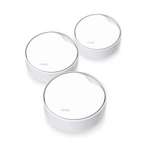 Sistema de malla TP-Link DECO X50-PoE de 3 unidades en color blanco, tecnología Wi-Fi 6 (802.11ax), doble banda 2.4 GHz y 5 GHz, SKU DECO X50-POE(3-PACK)