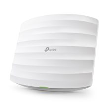 Vista del TP-Link Omada EAP225, un punto de acceso inalámbrico blanco con una velocidad de 1350 Mbit/s y soporte de Energía sobre Ethernet (PoE). SKU: EAP225