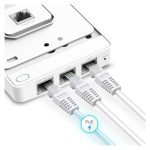 Imagen del TP-Link Omada EAP615-WALL, punto de acceso inalámbrico color blanco con velocidad de hasta 1774 Mbit/s y tecnología PoE. SKU: EAP615-Wall