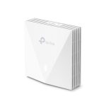 Vista frontal del TP-Link Omada EAP650-Wall, punto de acceso inalámbrico blanco, velocidad hasta 3000 Mbps, compatible con PoE. SKU: EAP650-wall