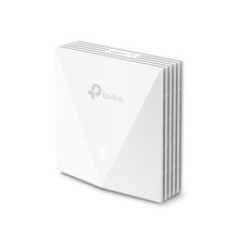 Vista frontal del TP-Link Omada EAP650-Wall, punto de acceso inalámbrico blanco, velocidad hasta 3000 Mbps, compatible con PoE. SKU: EAP650-wall