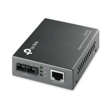 Vista del convertidor de medio TP-Link MC210CS con 1000 Mbit/s, 1310 nm, monomodo color negro, SKU MC210CS