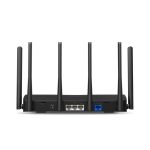 Router inalámbrico Mercusys MR47BE con tribanda (2.4 GHz / 5 GHz / 6 GHz) y Ethernet 2.5 Gigabit, modelo MR47BE, en color negro