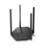Router inalámbrico Mercusys MR60X con conectividad Gigabit Ethernet, tecnología de doble banda (2.4 GHz y 5 GHz) y color negro. SKU MR60X