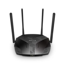 Imagen del router inalámbrico TP-Link MR70X con Gigabit Ethernet de doble banda (2,4 GHz / 5 GHz) en color negro. SKU: MR70X.