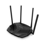 Imagen del router inalámbrico TP-Link MR70X con Gigabit Ethernet de doble banda (2,4 GHz / 5 GHz) en color negro. SKU: MR70X.