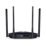 Imagen del router inalámbrico TP-Link MR70X con Gigabit Ethernet de doble banda (2,4 GHz / 5 GHz) en color negro. SKU: MR70X.