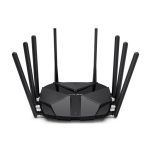 Imagen del router inalámbrico Mercusys MR90X, color negro, compatible con Gigabit Ethernet y doble banda 2,4 GHz / 5 GHz, SKU MR90X