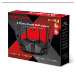 Imagen del router inalámbrico Mercusys MR90X, color negro, compatible con Gigabit Ethernet y doble banda 2,4 GHz / 5 GHz, SKU MR90X