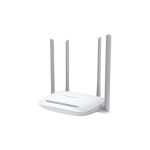 Imagen del Router inalámbrico Mercusys MW325R con conexión rápida Ethernet y banda única de 2.4 GHz, SKU MW325R, color blanco.