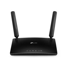Router inalámbrico TP-Link TL-MR6400 con soporte 4G, Ethernet rápido y banda única de 2,4 GHz en color negro. SKU: TL-MR6400