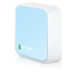 Router inalámbrico TP-Link TL-WR802N, Ethernet rápido, banda única a 2.4 GHz, colores azul y blanco. SKU: TL-WR802N.