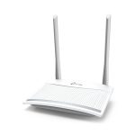 Router inalámbrico TP-Link TL-WR820N de banda única (2.4 GHz) en color blanco, perfecto para redes rápidas Ethernet.