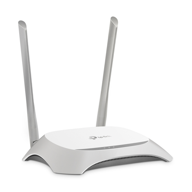 Router inalámbrico TP-Link de 2,4 GHz con Ethernet rápido Router inalámbrico gris y blanco TP-Link TL-WR840N con banda única de 2,4 GHz y Ethernet rápido, SKU TL-WR840N