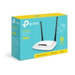 Imagen del router inalámbrico TP-Link TL-WR841N, blanco, con Ethernet rápido y banda única de 2,4 GHz. SKU: TL-WR841N