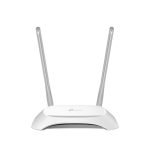 Imagen del TP-Link TL-WR850N, un router inalámbrico de Ethernet rápido con banda única de 2,4 GHz en colores gris y blanco, SKU TL-WR850N
