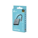 Imagen del TP-Link UH3020C, un hub de interfaz USB Tipo C 5000 Mbit/s en color gris.