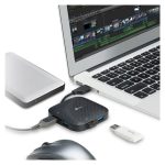 Imagen del TP-Link UH400, un hub USB 3.2 Gen 1 Type-A con velocidad de 5000 Mbit/s en color negro, SKU UH400