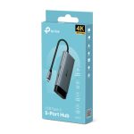 Imagen del producto TP-Link UH5020C, un hub de interfaz USB Tipo C con velocidad de 5000 Mbit/s y de color gris. SKU: UH5020C