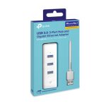 Imagen del TP-Link UE330 replicador de puertos USB 3.2 Gen 1 Type-A en color blanco, SKU: UE330