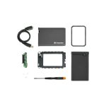 Imagen de la carcasa para disco duro o SSD de 2.5 pulgadas de Transcend en color gris, SKU TS0GSJ25CK3