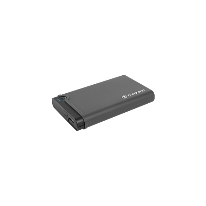 Transcend caja para disco duro externo 2.5 pulgadas gris Imagen de la carcasa para disco duro o SSD de 2.5 pulgadas de Transcend en color gris, SKU TS0GSJ25CK3