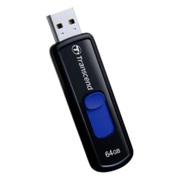 Transcend JetFlash 760, unidad flash USB de 64GB en color negro y azul con USB tipo A 3.2 Gen 1 (3.1 Gen 1). SKU: TS64GJF760