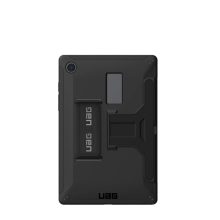 Imagen de la funda Urban Armor Gear Scout para tablet de 26,7 cm en color negro, SKU 22345HB14040. Protección resistente y diseño elegante.