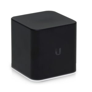 Imagen del router inalámbrico Ubiquiti airCube en color negro con velocidad de 867 Mbit/s y soporte para Energía sobre Ethernet (PoE), SKU: ACB-AC