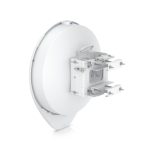 Imagen del Ubiquiti UISP airFiber 60 XG, un puente WiFi blanco con capacidad de 6000 Mbit/s. SKU: AF60-XG