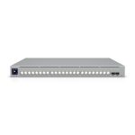 Ubiquiti UniFi switch gestionado ECS-24-POE con soporte para L2/L3, 10G Ethernet, Power over Ethernet (PoE) y diseño compacto 1U en color gris. Código SKU ECS-24-POE.