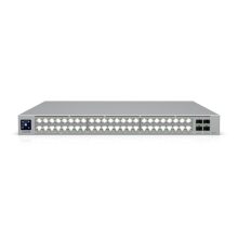 Vista frontal del switch Ubiquiti UniFi ECS-48-PoE, gestionado a nivel L2/L3 con 48 puertos PoE y capacidad 10G Ethernet, SKU ECS-48-POE