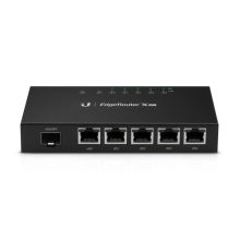 Router Ubiquiti modelo ER-X-SFP en color negro, con puerto SFP y 5 puertos gigabit Ethernet. SKU: ER-X-SFP