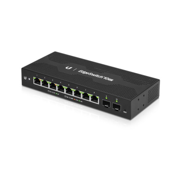 Switch Ubiquiti EdgeSwitch 10XP gestionado L2 con Gigabit Ethernet (10/100/1000) y PoE, SKU ES-10XP, color negro