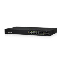 Switch Ubiquiti ES-16-150W, gestionado L2/L3, 16 puertos Gigabit Ethernet, con PoE, color negro.