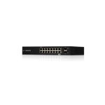 Imagen del switch Ubiquiti EdgeSwitch ES-18X, un switch gestionado L2 con Gigabit Ethernet (10/100/1000) y soporte PoE, modelo en color negro. SKU ES-18X.