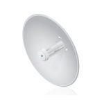 Imagen del repetidor y transceptor Ubiquiti PBE-5AC-400 que ofrece una velocidad de 1000 Mbit/s y es de color blanco. SKU: PBE-5AC-400