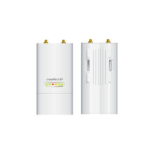 Imagen del Ubiquiti Rocket M5, un dispositivo de redes inalámbricas con una velocidad de hasta 300 megabits por segundo en color blanco. SKU: ROCKETM5