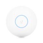 Imagen del punto de acceso inalámbrico Ubiquiti U6-PRO, color blanco, con 4800 Mbit/s y soporte de Energía sobre Ethernet. SKU: U6-PRO