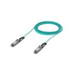 Cable de fibra óptica e InfiniBand de Ubiquiti, modelo UACC-AOC-QSFP28-20M, color aguamarina, 20 metros de longitud