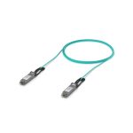 Cable de fibra óptica e InfiniBand color aguamarina de 5 metros marca Ubiquiti, modelo UACC-AOC-QSFP28-5M