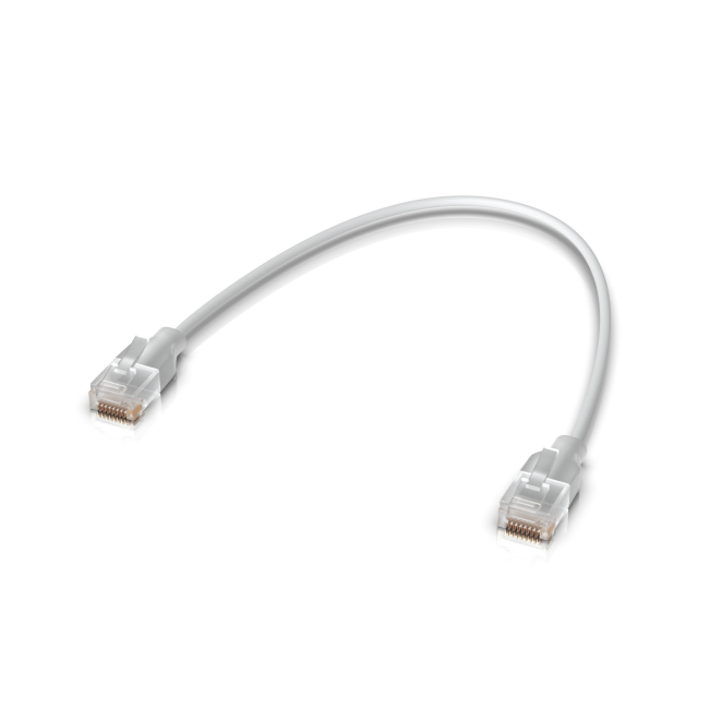 Ubiquiti UACC-Cable-Patch-EL-0.3M-W cable de red Translúcido, Blanco 0,3 m Cat6 2 Conectores RJ-45 del cable de red Ubiquiti UACC-Cable-Patch-EL-0.3M-W.