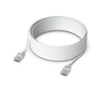 Imagen del cable de red translúcido blanco Ubiquiti Cat6 de 15 metros, SKU UACC-Cable-Patch-EL-15M-W